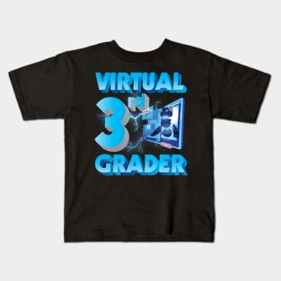 Virtual 3rd Grader Student Teacher Happy Back To School Day Kids T-Shirt